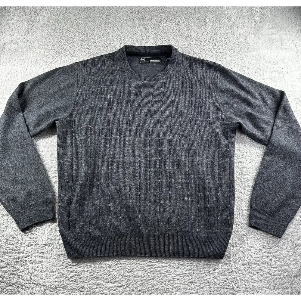 Grandpacore Style Pattern Sweater Mens Large Gray Lightweight Weatherproof